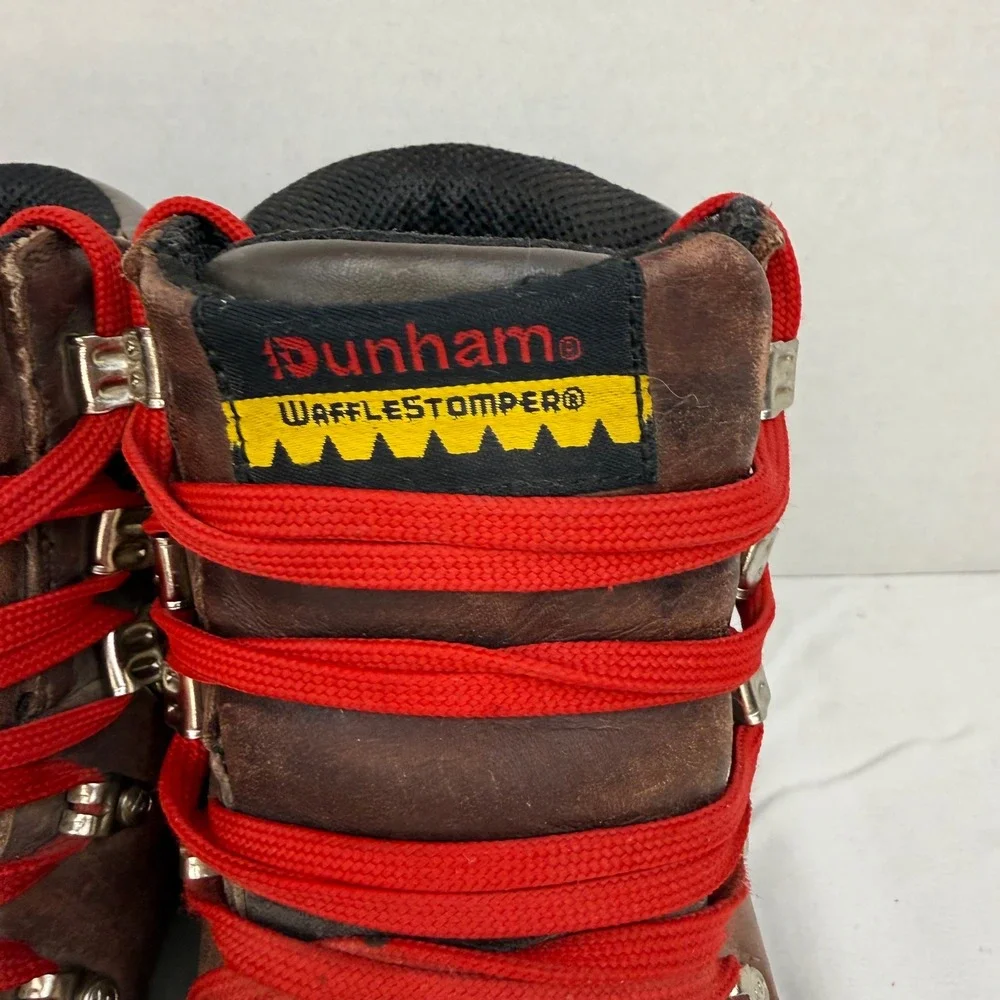 Dunham Wafflestomper Mens 8.5 D Brown Leather Hiking Boots MWH800BR Vibram